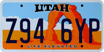 UT license plate Z946YP