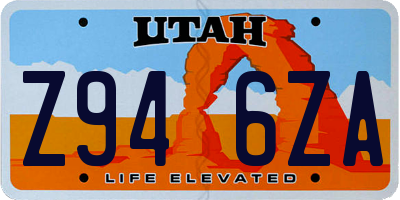 UT license plate Z946ZA