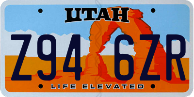 UT license plate Z946ZR