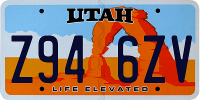 UT license plate Z946ZV