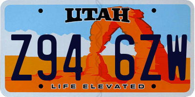 UT license plate Z946ZW