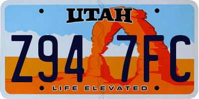 UT license plate Z947FC