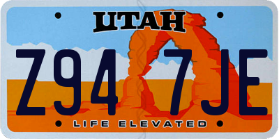 UT license plate Z947JE