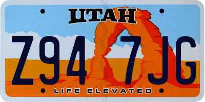 UT license plate Z947JG