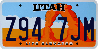 UT license plate Z947JM