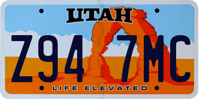 UT license plate Z947MC