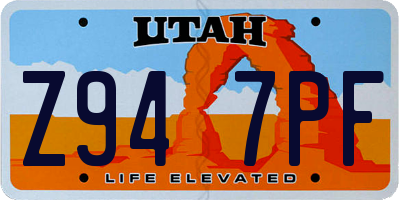 UT license plate Z947PF