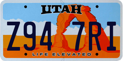 UT license plate Z947RI