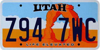 UT license plate Z947WC