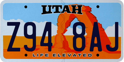 UT license plate Z948AJ
