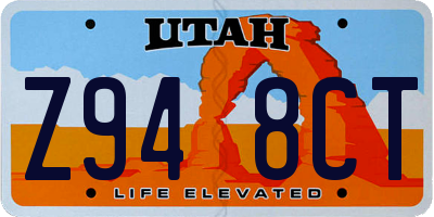UT license plate Z948CT