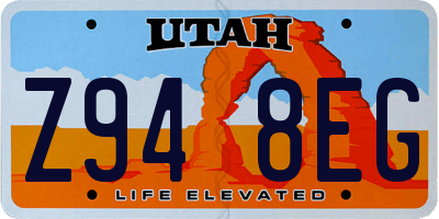 UT license plate Z948EG