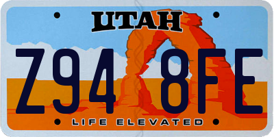 UT license plate Z948FE