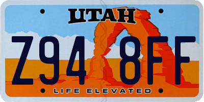 UT license plate Z948FF