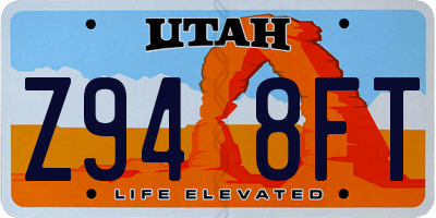 UT license plate Z948FT