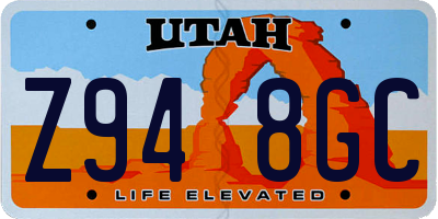 UT license plate Z948GC