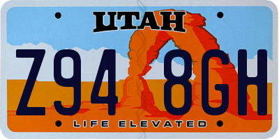 UT license plate Z948GH