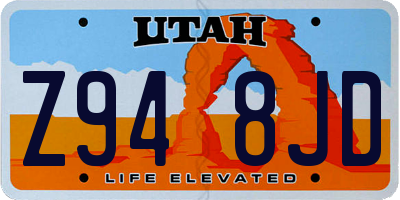 UT license plate Z948JD