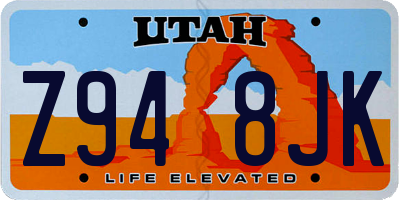 UT license plate Z948JK