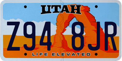 UT license plate Z948JR