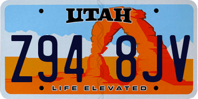 UT license plate Z948JV