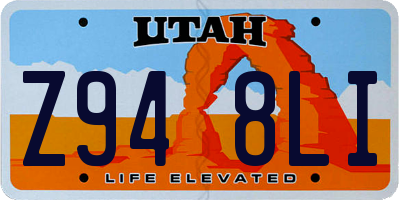 UT license plate Z948LI