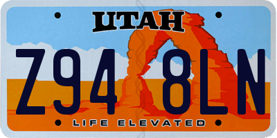 UT license plate Z948LN