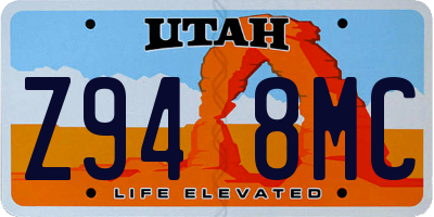 UT license plate Z948MC