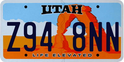 UT license plate Z948NN