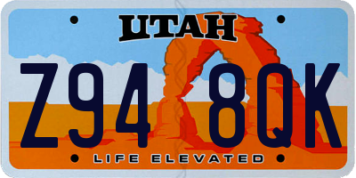 UT license plate Z948QK