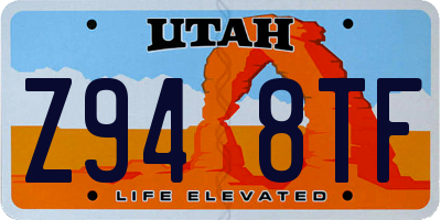 UT license plate Z948TF