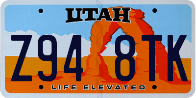 UT license plate Z948TK