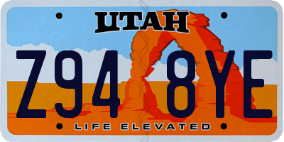 UT license plate Z948YE