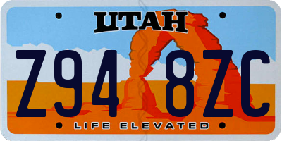 UT license plate Z948ZC