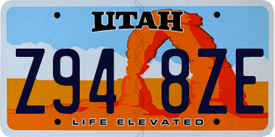 UT license plate Z948ZE
