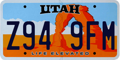 UT license plate Z949FM