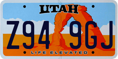 UT license plate Z949GJ