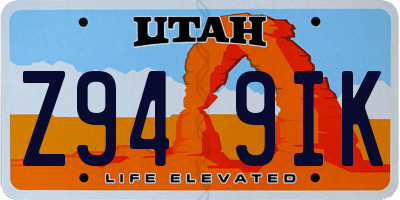 UT license plate Z949IK