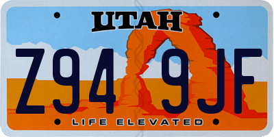 UT license plate Z949JF
