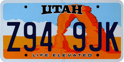 UT license plate Z949JK