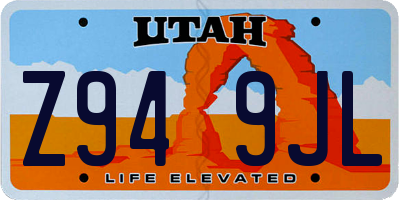 UT license plate Z949JL