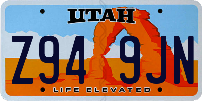 UT license plate Z949JN