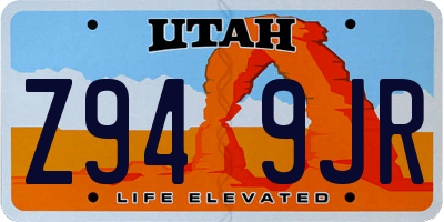 UT license plate Z949JR