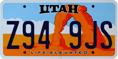 UT license plate Z949JS
