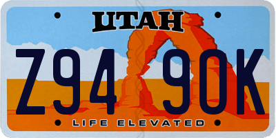 UT license plate Z949OK