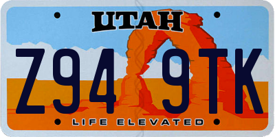 UT license plate Z949TK
