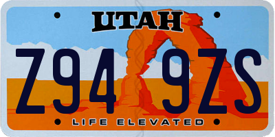 UT license plate Z949ZS