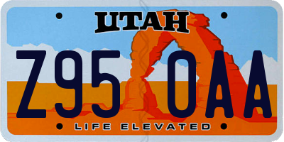 UT license plate Z950AA