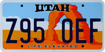 UT license plate Z950EF
