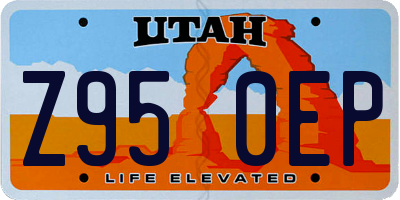 UT license plate Z950EP